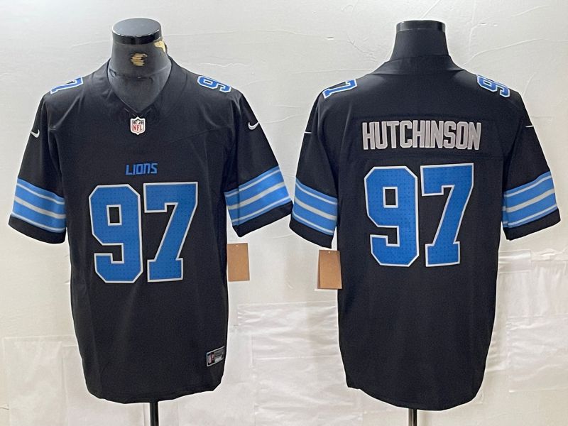 Men Detroit Lions #97 Hutchinson Black Three generations 2024 Nike Vapor F.U.S.E. Limited NFL Jersey->detroit lions->NFL Jersey